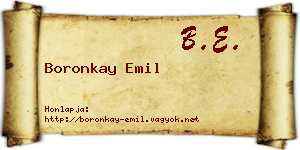 Boronkay Emil névjegykártya