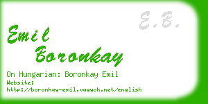 emil boronkay business card